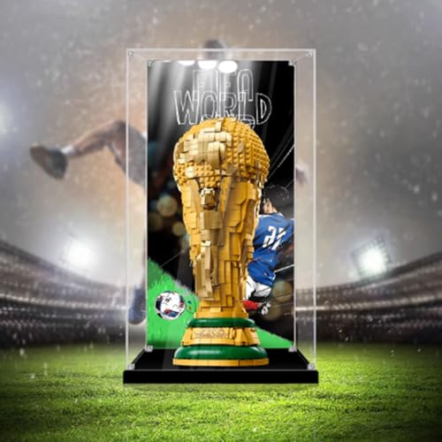 Vitrina acrílica para Le-go 43020 modelo de trofeo de la Copa del Mundo de la FIFA, caja expositora a prueba de polvo (solo caja de exhibición) (fondo 3mm-C)