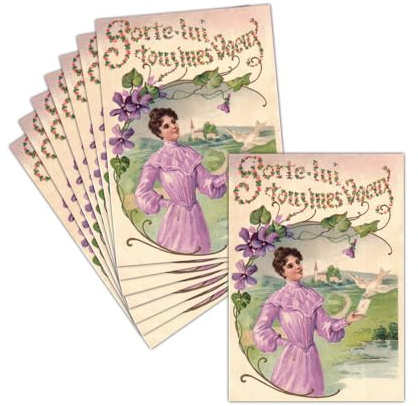MERCI-FACTEUR.COM Carte Voeux Ancienne Paysage - 8 Cartes Postales (3 Formats Dispos) - Carte Félicitations à Travers Le Temps Pour 2026