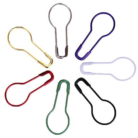 100pcs Bulb Safety Pins, Gourde Métallique Pinches Sécurité Petite Calabasse Épingles Vêtements Étaignez Les Broches Bulbe Stitch Markers avec Boîte pour Tricot D'artisanat À Coudre DIY
