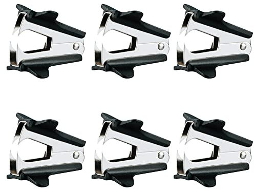 JAWSEU 6 Stück Entklammerer Klammerentferner, Heftgerät Entklammerer Metall, Bequemer Griff, Mini Enthefter mit Feststeller, Tackernadeln Entferner für Schulbüro Zuhause