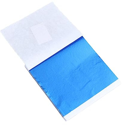 BESPORTBLE 50 Hojas de Láminas de Pan de Oro Imitación para Manualidades Acabado Brillante, Tamaño 8x8,5 Cm, Finas y Delicadas para Decoración Artesanal en Madera, Cerámica y Muebles