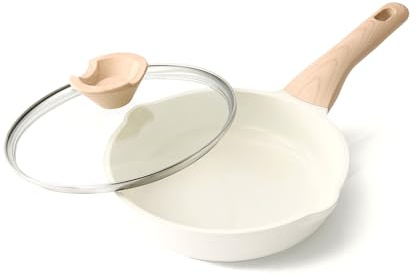 Kordisen Ceramic Nonstick Frying Pan with Lid, 20 cm Induction Ceramic Pan, Healthy and Non-Toxic, PFOA & PFAS Free