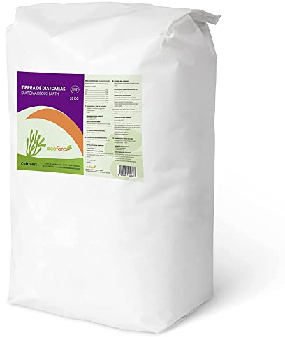 CULTIVERS Tierra de Diatomeas Micronizada 20  kg Ecológica Polvo Ultrafino Natural Certificada ECOCERT Materia Prima de Algas Fosilizadas con Alto Contenido en Sílice