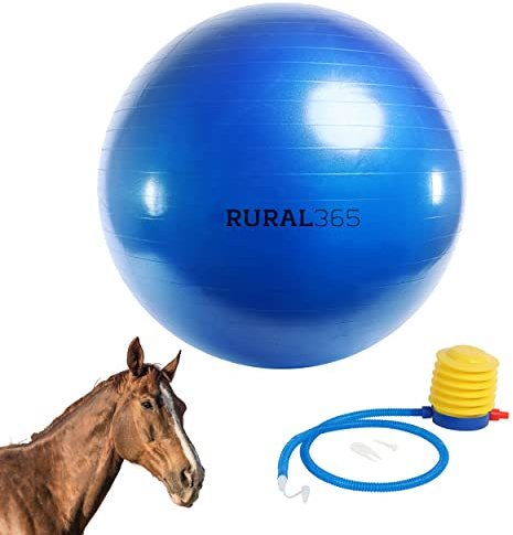 Rural365 Giant Blue Horse Ball Toy - 40in Anti-Burst Soccer Ball, Pump Included