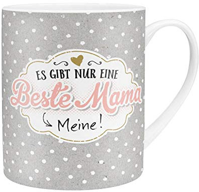 H:)PPY life 45762 XL-Tasse, Beste Mama, Porzellan, 60 cl, mit Geschenk-Banderole, Rosa, XL (1er Pack)