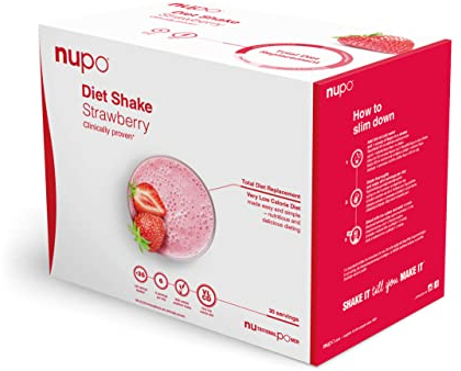 Nupo Diet Shake Fraise – Shakes diététiques de qualité supérieure pour la gestion du poids I Shake de remplacement de repas cliniquement prouvé pour le contrôle du poids I 30 portions I Sans OGM