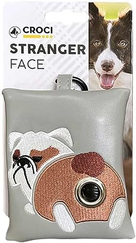 Croci Porta Sacchetti igienici per Cani | Mini Bag 10,5x8,5cm | Stranger Face Bulldog