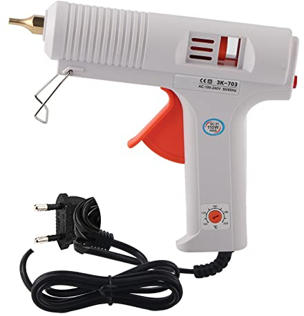 Nikou Pistole a Caldo per Colla, 110 W Strumento di Riparazione Artigianale per riscaldatore a Temperatura costante Regolabile Professionale 110‑240 V(European Round Plug)
