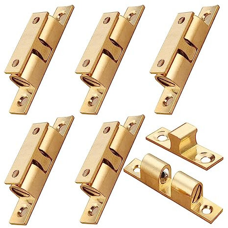 CEEYSEE 6 Stück Doppel Kugelschnäpper 60mm Messing Türschapper Möbelschnäpper mit Schrauben für Schränke, Bücherregale, Schranktüren (60mm/DQMK)