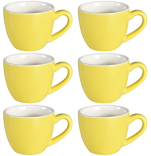 homEdge Mini tazza da caffè in porcellana, 90 ml, per caffè espresso e tè, giallo