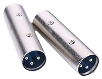 Alnicov 2 STÜCKE 3-poliger XLR-Stecker auf Stecker-Adapter XLR-Verlängerungsstecker Gender Changer für Audiomikrofon