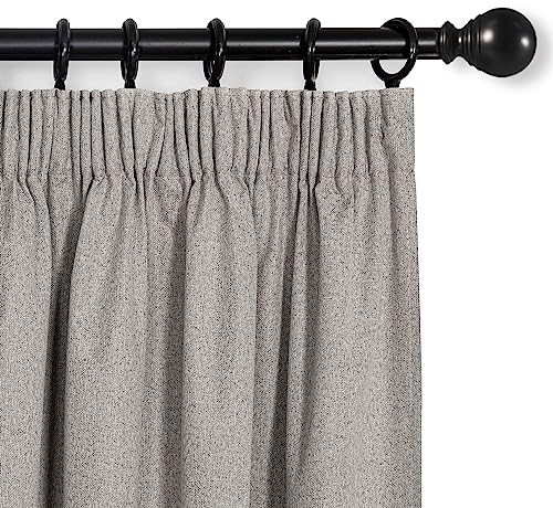 MYSKY HOME Vorhang Blickdicht Thermovorhang Hitzeschutz Gardienen 2-Set H 160 x B 140 cm Schlafzimmer Gardinen Kurz mit Kräuselband für Schienensystem Verdunklungsvorhänge, Leinen