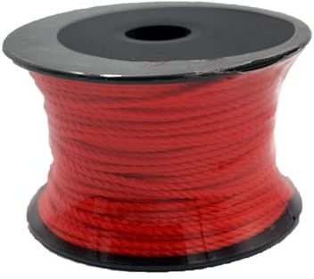 Maurerschnur Polyethylen Ø 2,0 mm Knotenfest Reißfest Belastbar Richtschnur auf Spule Bauschnur Lotschnur Pflasterschnur (Rot, 1x50m)