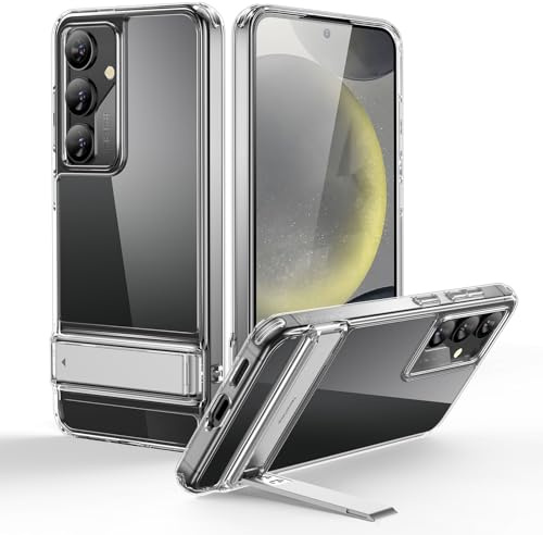 ESR for Samsung Galaxy S24 Case, 3 Stand Modes for S24, Military-Grade Drop Protection, Supports Wireless Charging, Slim Phone Cover for Samsung S24, Boost Kickstand Case, Clear