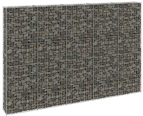 Générique Mur en Gabion avec couvercles Acier galvanisé 300x30x200 cm,Quincaillerie,Clôtures & barrières,Panneaux de clôture,Argent,104.61 LB,147823