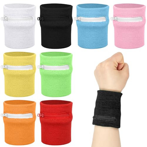 Scettar Schweißband Handgelenk,Handgelenktasche Herren,Handgelenktasche Wasserdicht,Zum Joggen,Walken,Radfahren,Laufen Und Yoga（Schwarz,Weiß, Orange,Rosa,Grün,Rot,Blau,Gelb