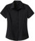 Womens Work Shirts Short Sleeve Formal Business Premium Dress Shirt Button Down Blouse Classic Plain Office Shirts Slim Workwear Black