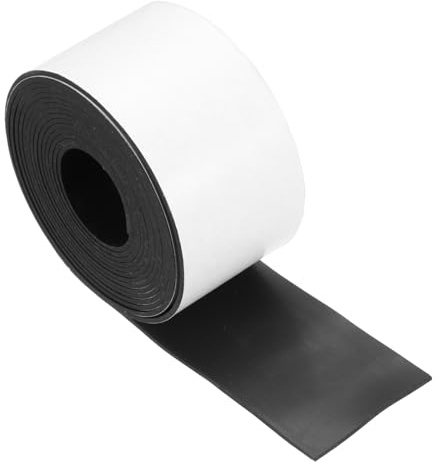 sourcing map Adhesive Neoprene Rubber Strips Sheet 2 Inch x 120 Inch x 1/16 Inch Thick White Rubber Weather Stripping for DIY Seal Pads Sound-Proofing Pack of 1