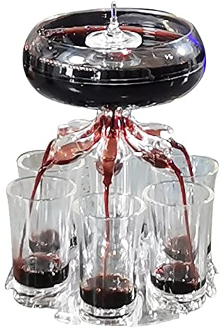 Dispensador de bebidas con 6 vasos de chupito y juego de soporte, vertedor de chupitos sin contacto para accesorios de bar en casa