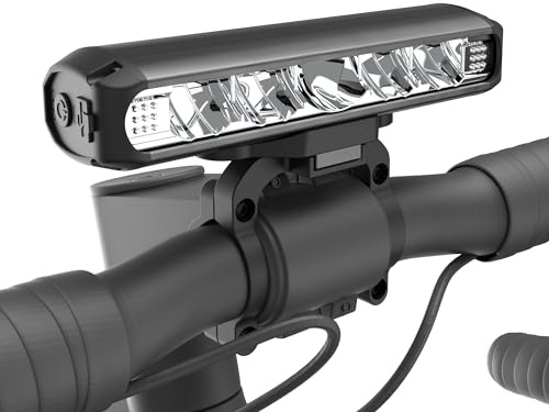 UPPEL Luz Bicicleta Delantera 2600 Lumens 8000mAh Recargable USB C Aluminum Luces Bicicleta Potente 4 Iluminación Modos Luces para Bicicletas de Carretera y Montaña Ciclismo Nocturno-Negro