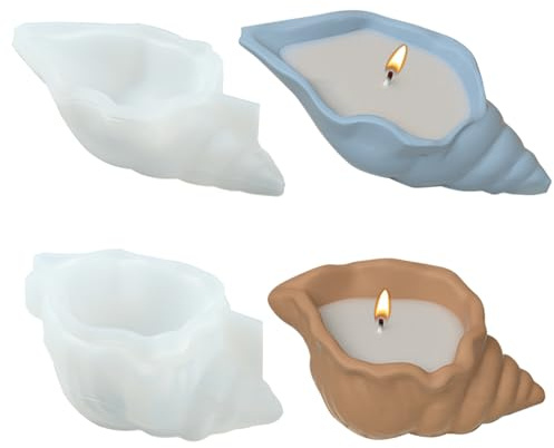 UR URLIFEHALL 2 Pièces Moules en Forme de Conque Silicone pour Résine, Epoxy, Savon, Argile Polymère, Cire, Plâtre - 110~125x61~68x35~48 mm - Cadeau Artisanat