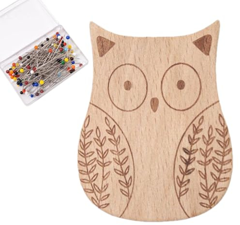 Générique Porte-Epingles Magnétique | Support À Aiguilles De Couture en Bois - avec Cent Épingles Coussin Multi-Usage pour Création Couture Quilting Broderie