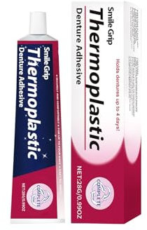 Thermoplastic Denture Adhesive, Refits and Tightens Loose Upper and Lower Dentures and Partials, Professional Long Lasting Dentures Adhesives Gel, Long-Lasting Soft Reliner