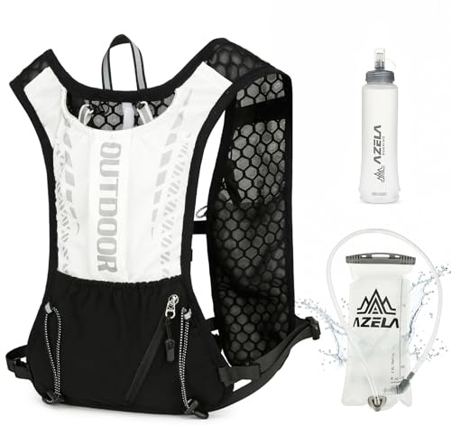 Ecofocet Chaleco Hidratacion Trail Running,Chaleco Running Hombre,Mochila Hidratacion,Mochila Running Hombre,con 1.5 L Bolsa de Agua,500ml Soft Flask,para Ciclismo,Hacer Senderismo