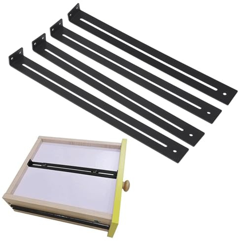 Helilyco Kit de reparación de cajones para muebles de gabinete, accesorios de refuerzo de soporte de acero con métodos de instalación duales, compatible con 13-24 pulgadas, color negro