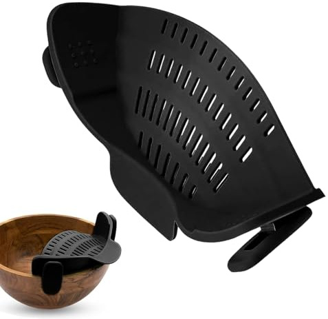 Clip on Strainer - Folding Sieve Stopper Drainer Filter for Sink Cooking Pasta Food, Silicone Strainer Clip on Accessory for Rice Fruit Vegetable Kitchen Vegetable Fruit Kitchen Cooking Sieve