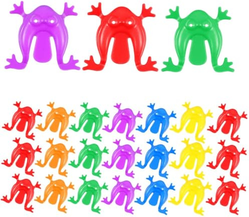 BLPRKOT 24 Pièces jeux de saut de grenouille, jouets de saut de grenouille, jouets de poussée de doigt rebondissant, cadeaux de fête d'anniversaire, sacs de cadeaux de Pâques (couleurs aléatoires)