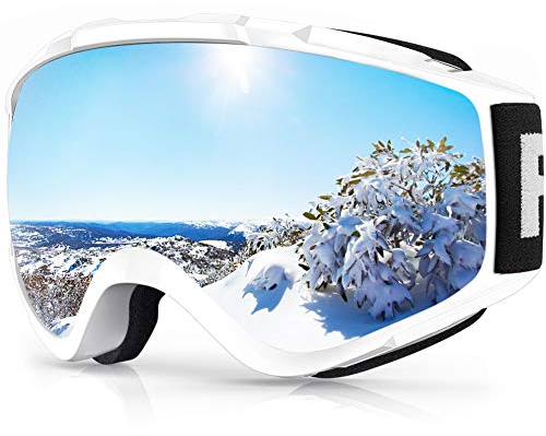 Findway Skibrille, Snowboard Brille für Brillenträger Herren Damen Erwachsene Jugendliche OTG UV-Schutz Kompatibler Helm Anti Fog Skibrillen Sphärisch Verspiegelt