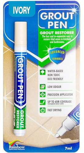 Grout Pen Ivory Tile Grout Paint Marker Restorer - Narrow 5mm Tip (7mL)