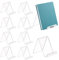 FINGERINSPIRE 10pcs Transparent Acrylic Book Stands for Display, Clear N/C Shape Flat Back Stands, Easel/Picture/Album/Brochure Holder for Organizing (8.4x5.6x7.65cm)
