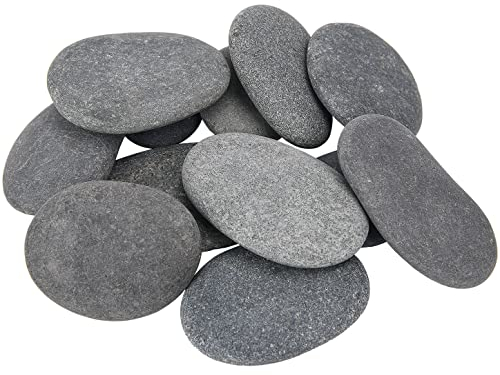 Hisredsun Lot de 10 galets de peinture lisses de 7,9 à 10,2 cm pour peinture mandala et pierres de gentillesse pour arts, travaux manuels, décoration de jardin (ST-674)
