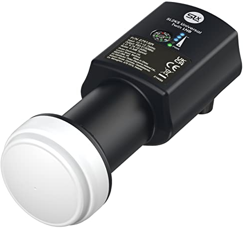 SLx Dual LNB with Built in Signal Finder, 4K Satellite HD 2 Output KU Band Universal for SKY HD/Freesat HD