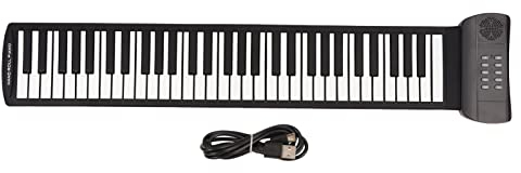 Roll Up Piano, 61 Tasten Tragbares Elektronisches Keyboard Faltbares Bluetooth MIDI Keyboard Piano für Computer Tablets Unterstützt Externen Sound oder Kopfhörer(PM61)