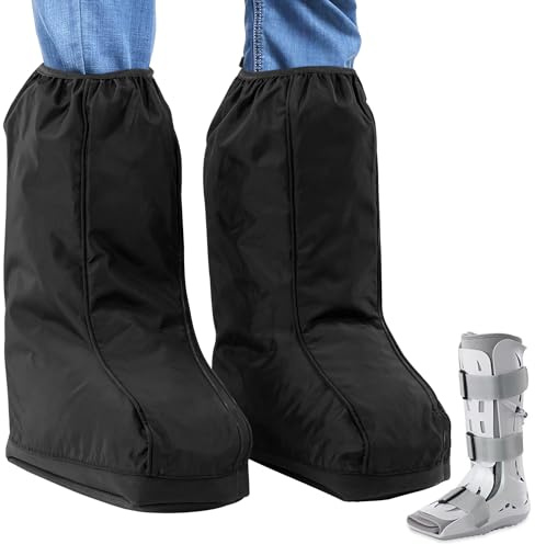 IMPRESA Lot de 2 housses de bottes de marche pour pied et cheville - Protections de chaussures médicales pour la pluie et l'hiver - Housse imperméable pour attelle de pied et chaussures orthopédiques