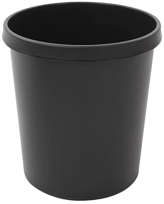 PROREGAL Klassischer runder Kunststoff Papierkorb | 18 Liter, HxBxT 32x31x31cm | Schwarz