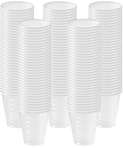 Concept4u Disposable Plastic Cup Clear 500 x 200ml (7oz) Standard 7oz Disposable Squat Cups Perfect for Travel, Wedding Party, Picnic, Juice, Cold Drinks, Coolers, Vending Catering Buffet