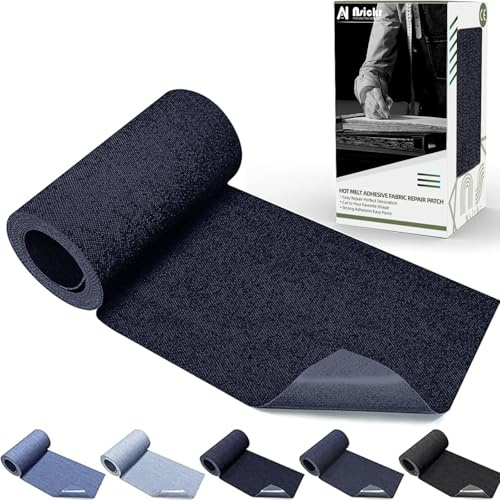 Nsickr - Patchs en jean à repasser à l'intérieur et à l'extérieur. Kit de réparation de patchs de différentes nuances de bleu. Jeans. Kit de réparation pour vêtements. Adhésif puissant. （bleu marine）