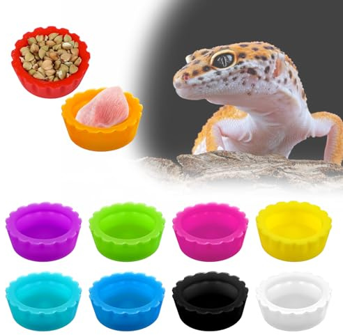 Quilax Crested Gecko Food and Water Feeding Cups, Crested Gecko Food Dish, 12Pcs Geckoo Foodd Cups, Crestedd Geckos Tank Accessories for Tortoise, Small Pet and Crab
