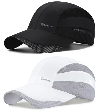 AYPOW Casquette de Baseball Homme Femme，2 Pcs Casquette Running de Sport Extérieur Séchage Rapide Ultralégère Respirantes, Réglable Pliable Maille Chapeau Soleil Casquettes Visières Golf été Anti UV