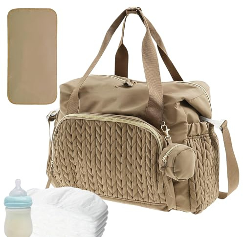 Travel Nappy Bag - Ergonomic Adjustable Shoulder Carrier, Reinforced Zipper Delivery | Extra Compartment Splints Dispenser Pouch, Lightweight Toddler Gear Carrier, Family Outing Nursery Organizer