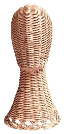 Soporte de exhibición de Sombreros: Cabeza de maniquí de ratán para organizar Bufandas y Sombreros, Estante de Mesa con Base sin Puntas, hogar, , Armario, peluquerías y