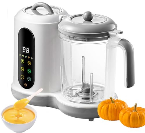 Fabricante de alimentos para bebés, procesador de alimentos con vaporizador, licuadora de puré al vapor con pantalla táctil, cocción automática y fácil limpieza, para bebés