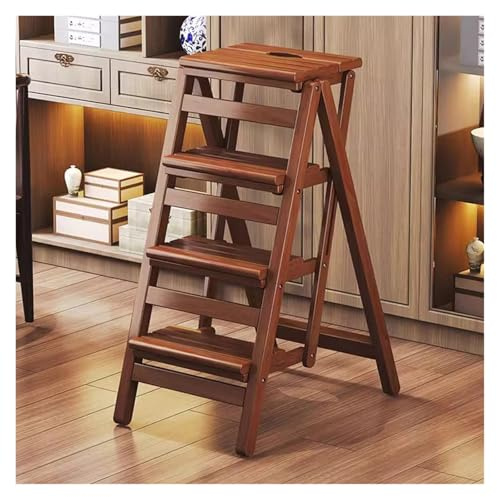 LISHEUK Taburete Plegable de Madera de 3 peldaños, versátil Silla de Cocina y Escalera portátil, Silla Alta Antideslizante para fácil Acceso.