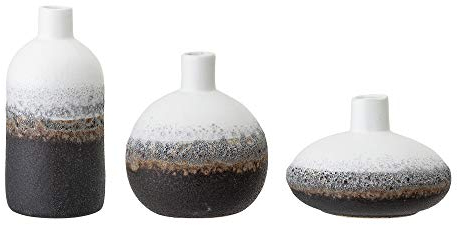 Bloomingville Vase, schwarz, Keramik, 3er Set