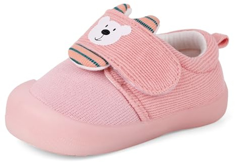 MASOCIO Baby Girl Shoes Infant Toddler First Walking Shoes Trainers 12-18 Months Pink 2 Size 3 UK Child