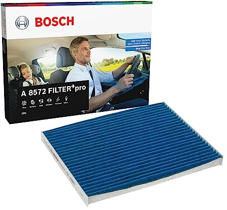Bosch A8572 - Innenraumfilter FILTER+pro antibakteriell, wirksam gegen übel riechende Gase, Viren, Schimmel, Feinstaub und Allergene